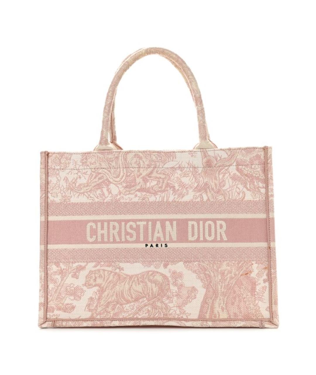 CHRISTIAN DIOR Розовая жаккардовая сумка тоут, фото 1