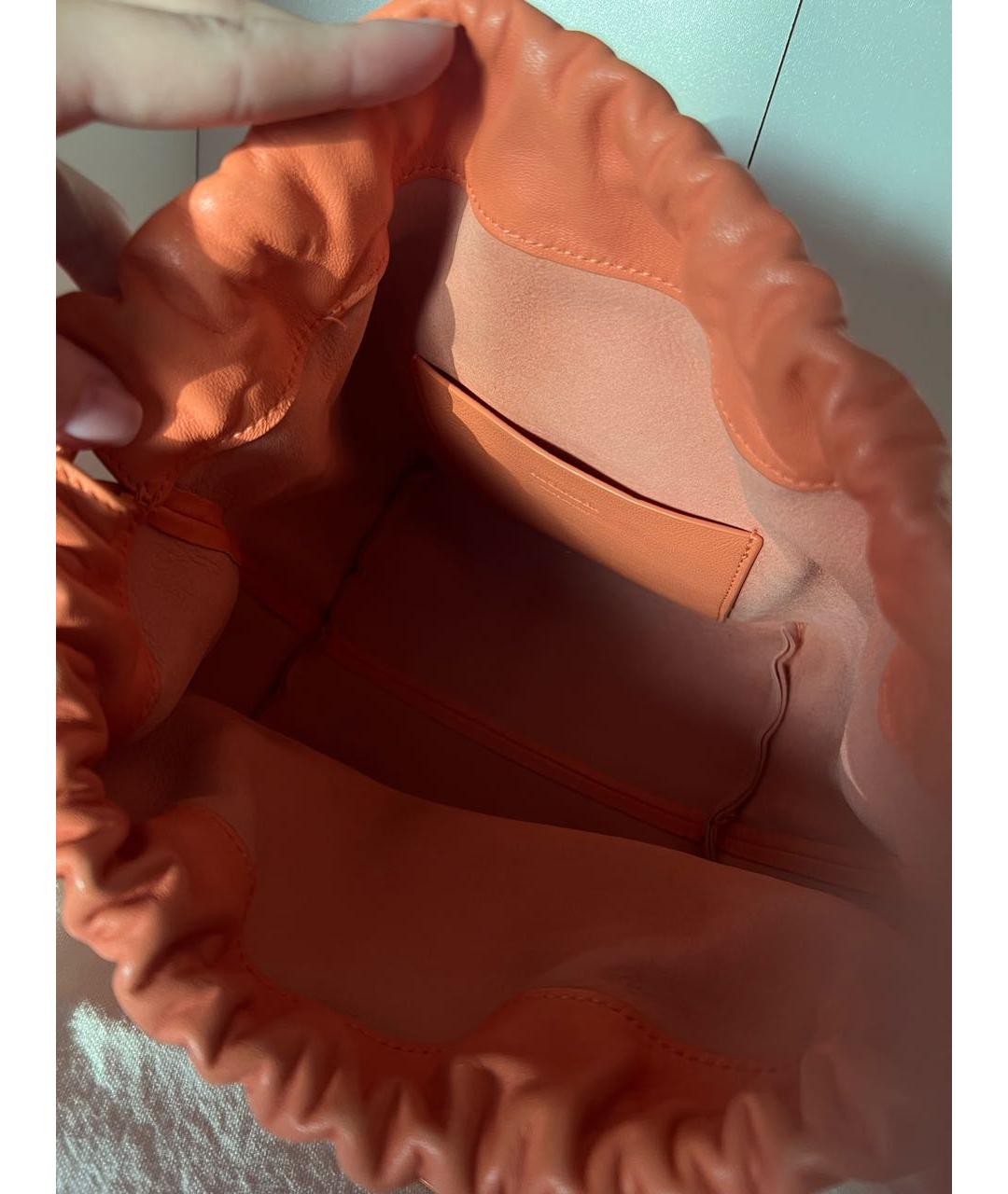 JIL SANDER Коралловая кожаная сумка через плечо, фото 2