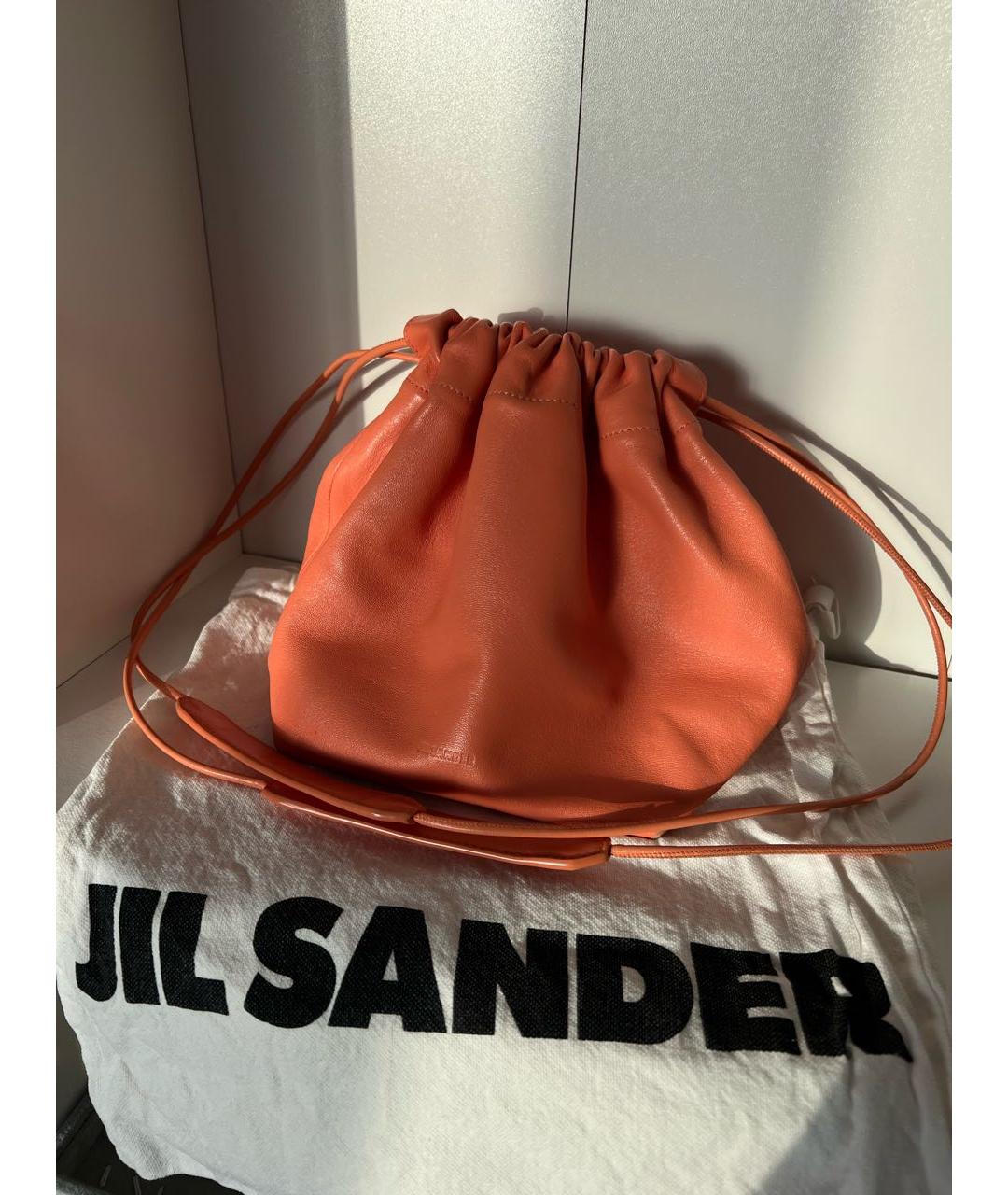 JIL SANDER Коралловая кожаная сумка через плечо, фото 5
