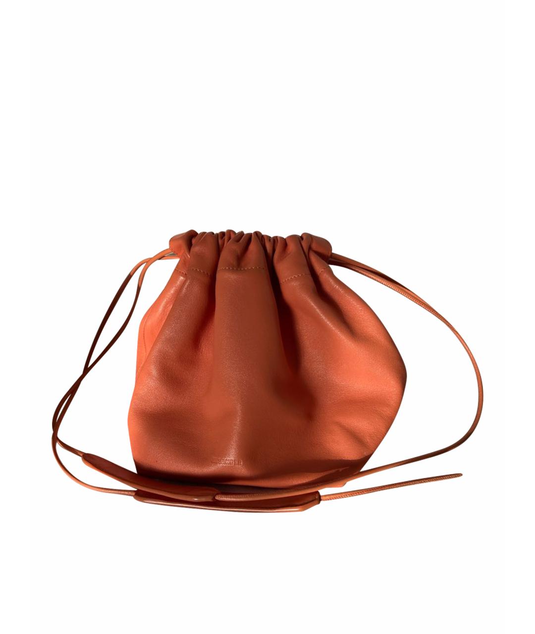 JIL SANDER Коралловая кожаная сумка через плечо, фото 1