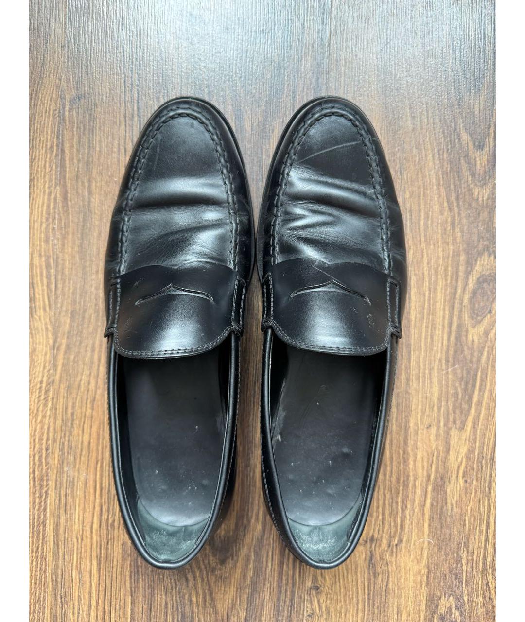TOD'S Черные кожаные лоферы, фото 3