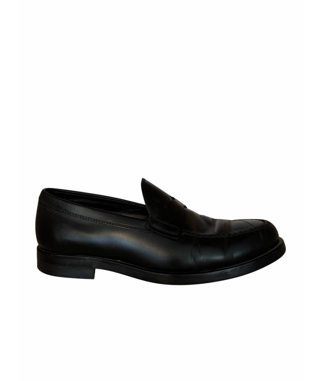 TOD'S Черные кожаные лоферы, фото 1