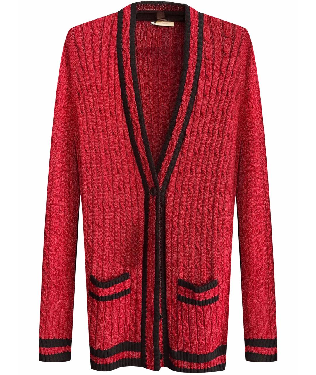 SAINT LAURENT Бордовый вискозный кардиган, фото 1