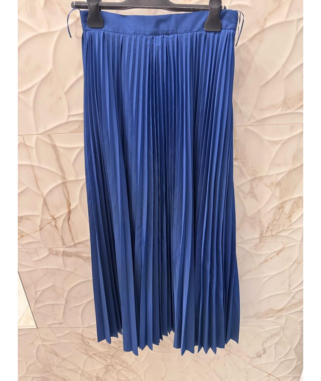 MAX MARA Синяя полиэстеровая юбка макси, фото 5