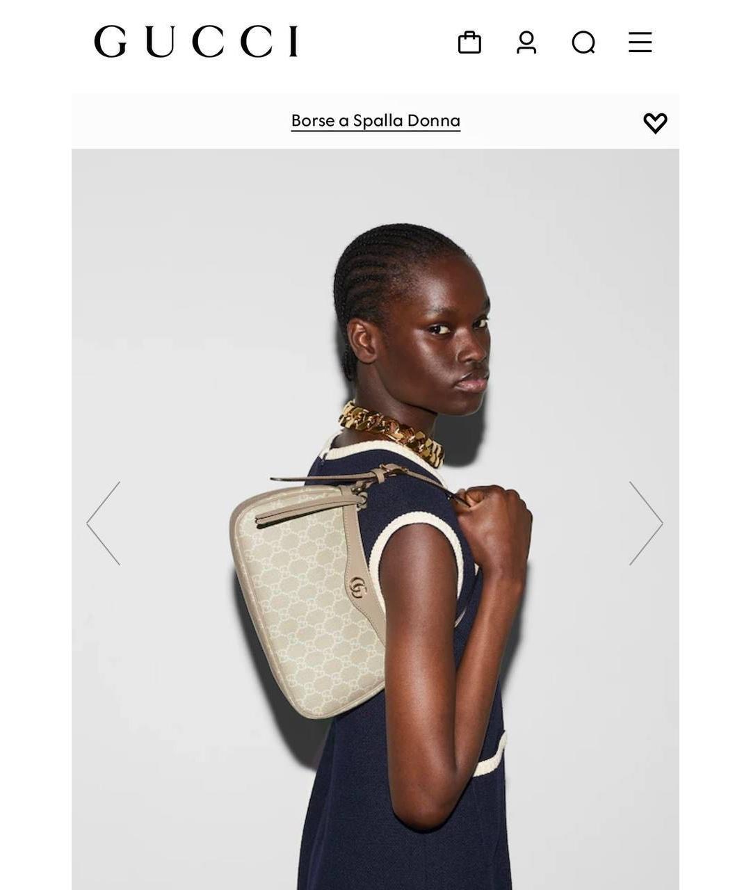 GUCCI Бежевая сумка с короткими ручками, фото 2