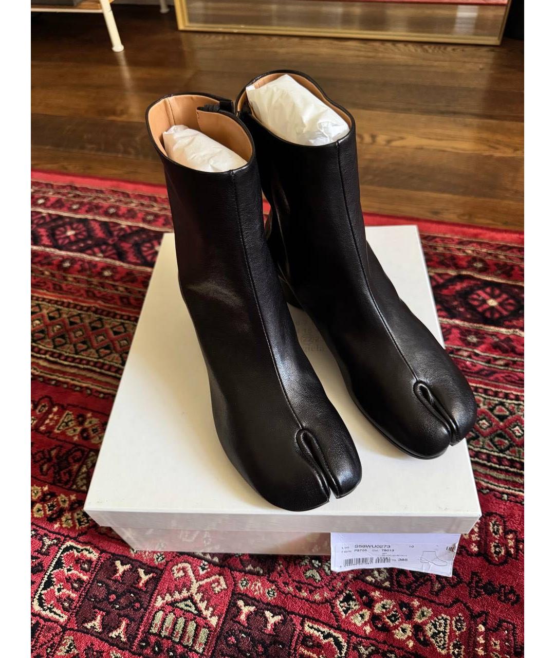 MAISON MARGIELA Черные кожаные ботинки, фото 2