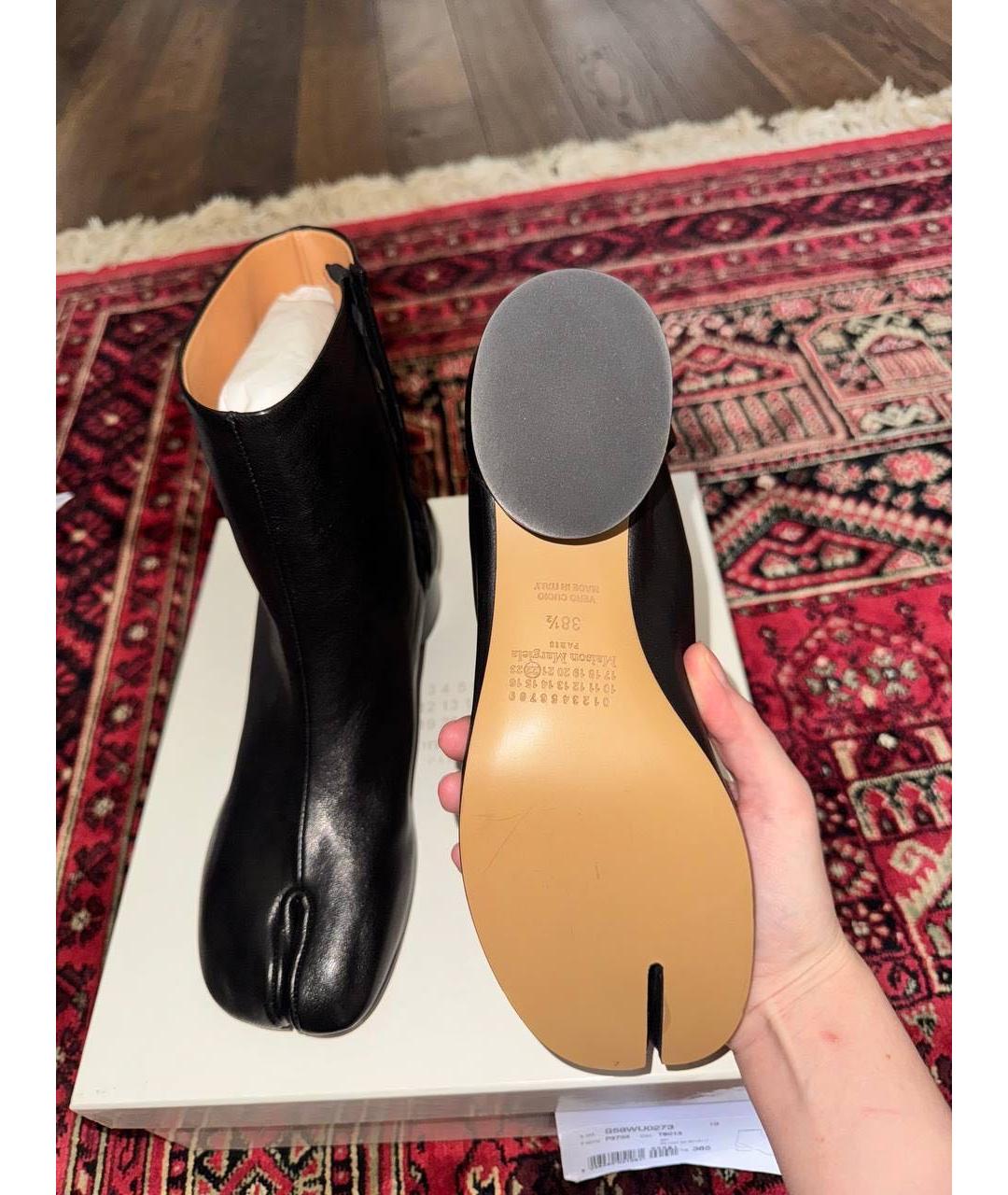 MAISON MARGIELA Черные кожаные ботинки, фото 5