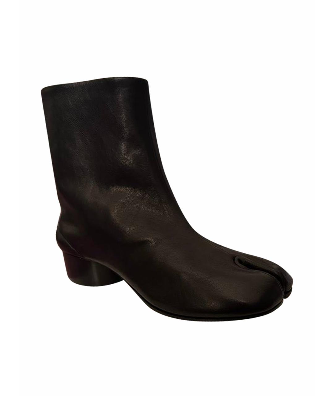 MAISON MARGIELA Черные кожаные ботинки, фото 1