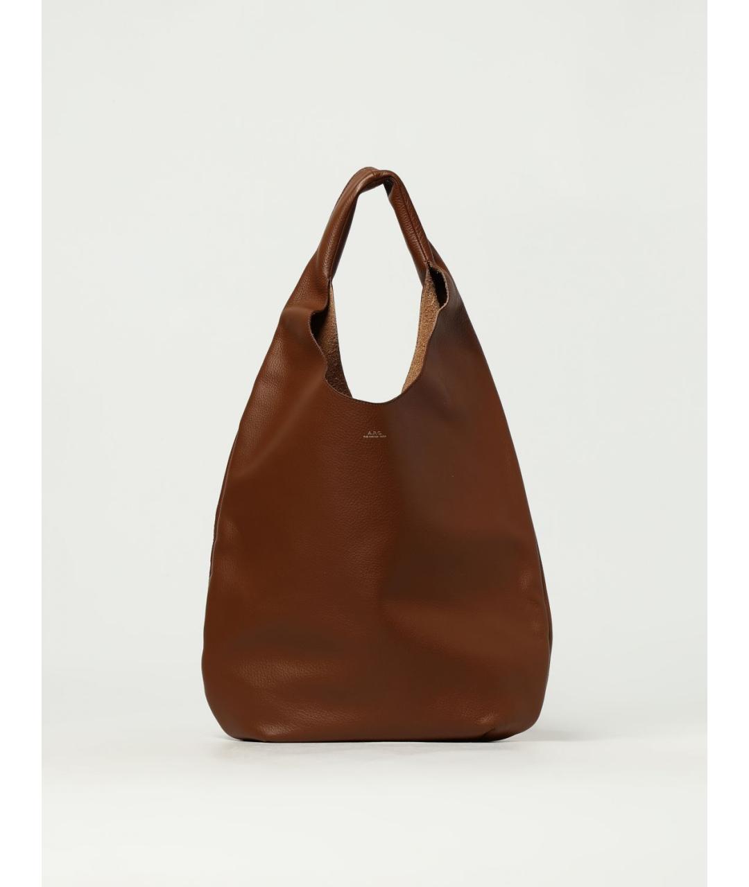 A.P.C. Коричневая кожаная сумка через плечо, фото 4