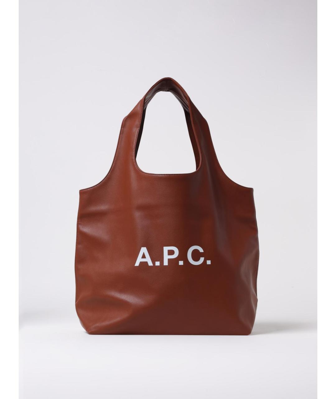 A.P.C. Коричневая сумка тоут, фото 4