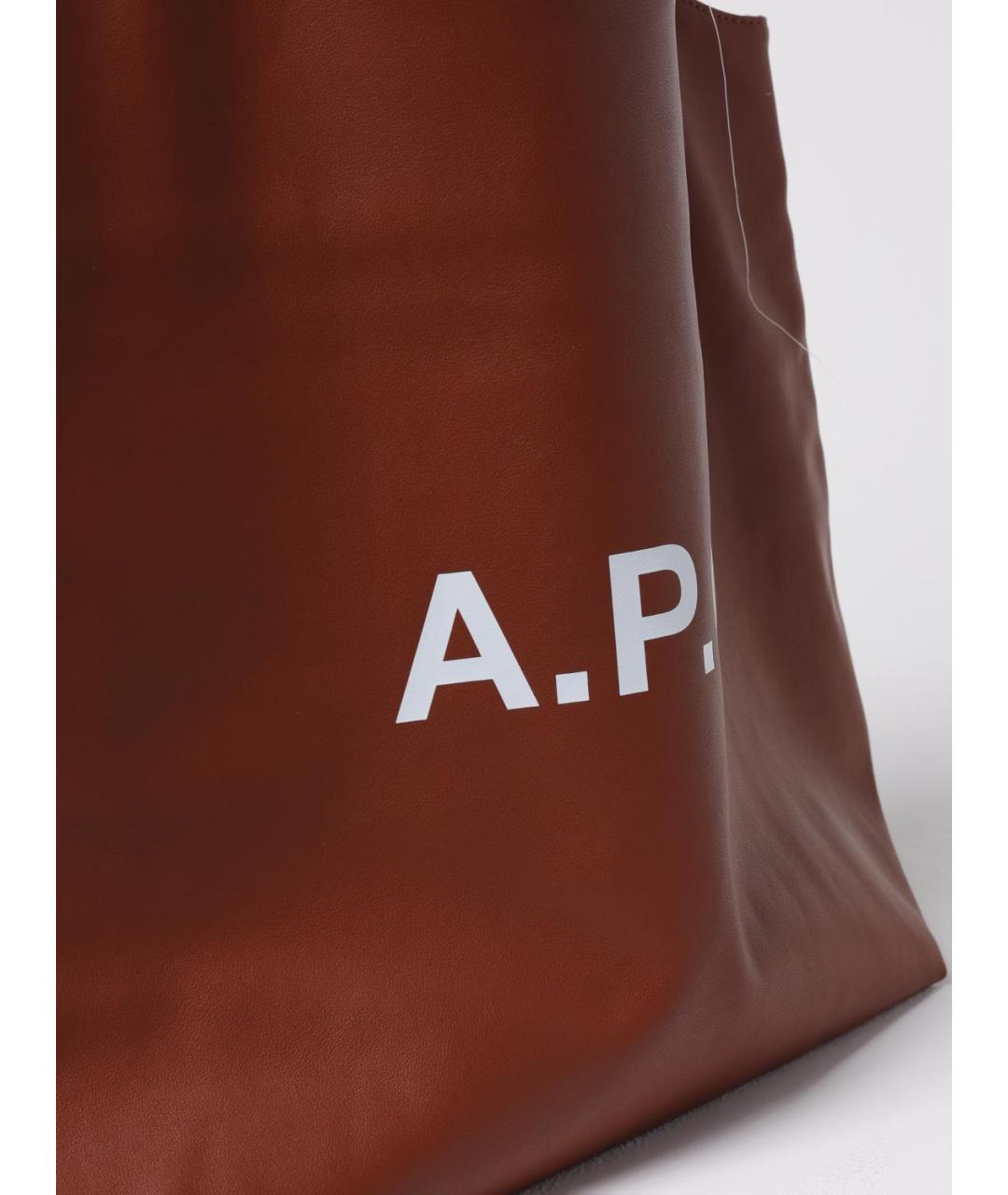 A.P.C. Коричневая сумка тоут, фото 3