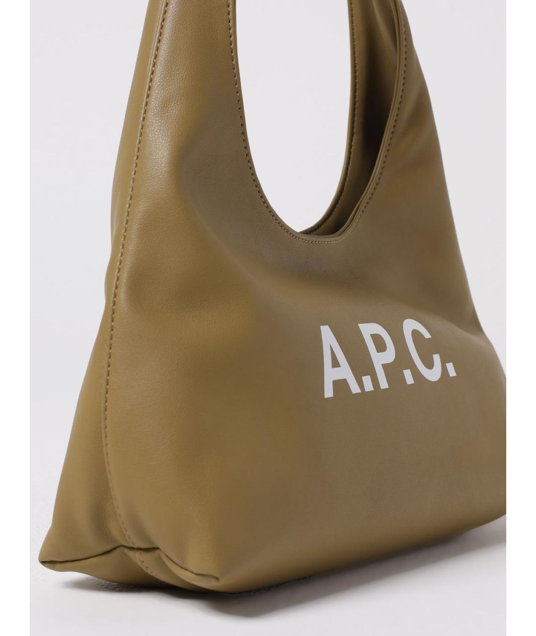 A.P.C. Хаки сумка через плечо из искусственной кожи, фото 3