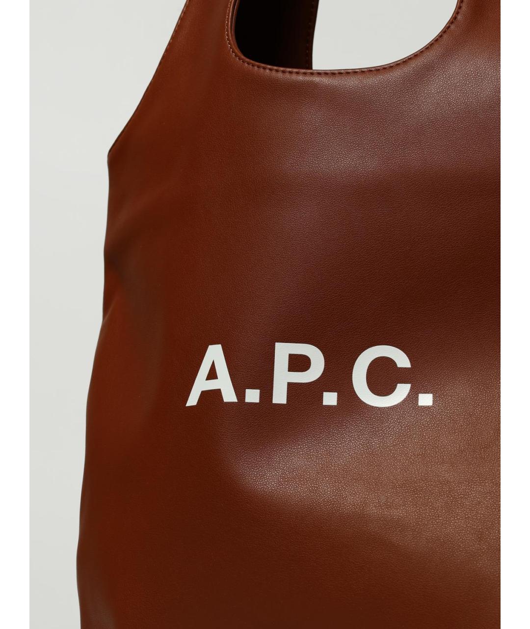 A.P.C. Коричневая сумка тоут из искусственной кожи, фото 3