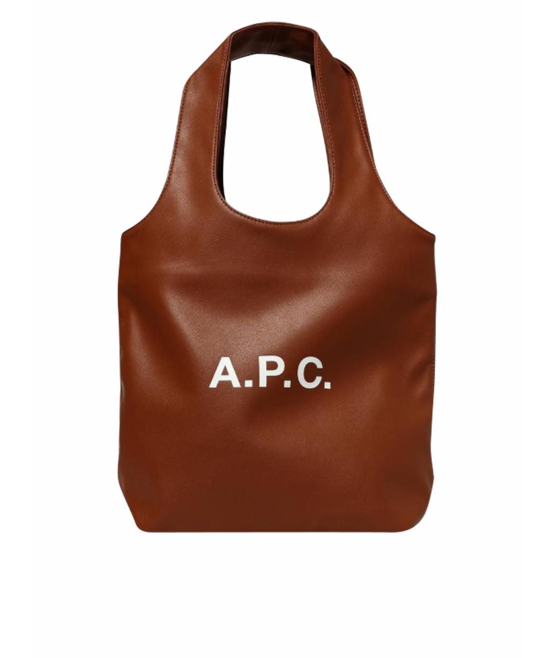 A.P.C. Коричневая сумка тоут из искусственной кожи, фото 1