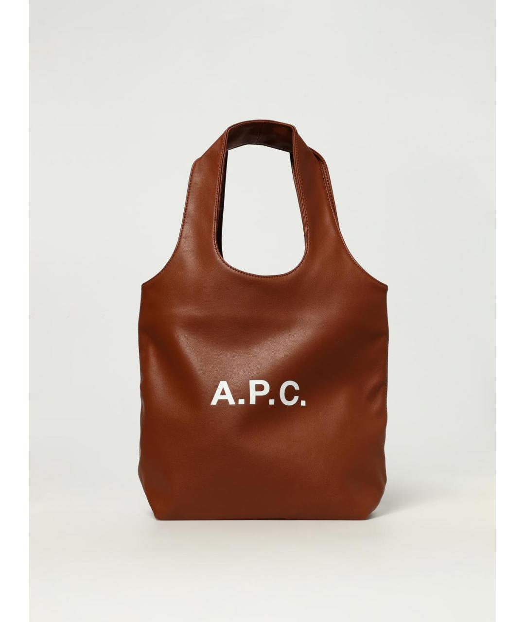 A.P.C. Коричневая сумка тоут из искусственной кожи, фото 4