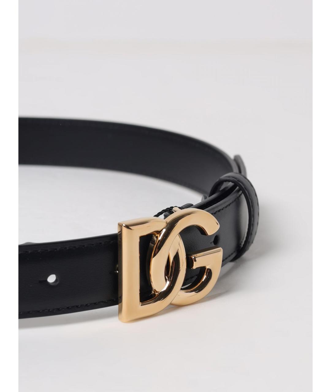 DOLCE&GABBANA Черный кожаный ремень, фото 2
