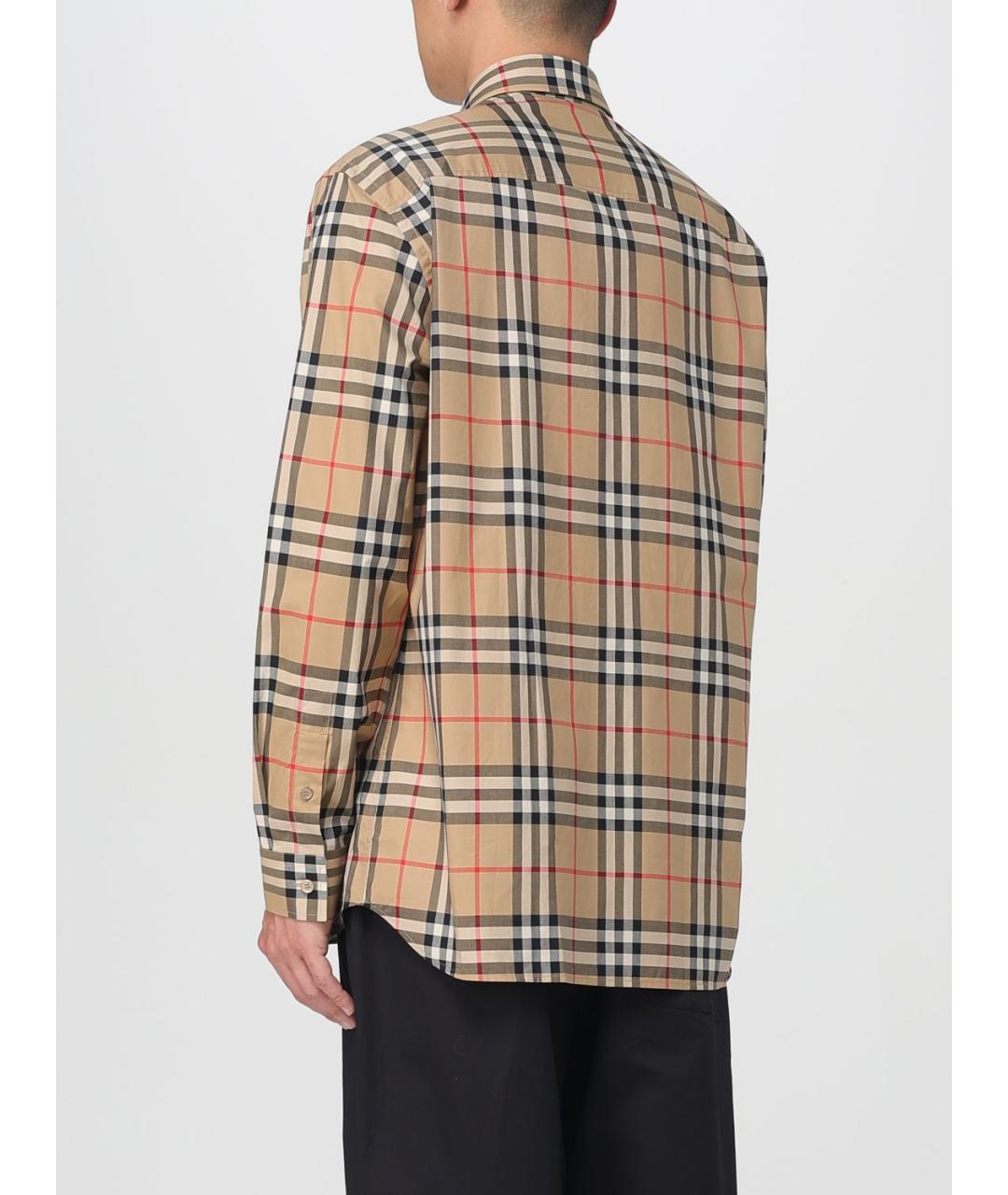 BURBERRY Бежевая хлопковая кэжуал рубашка, фото 3