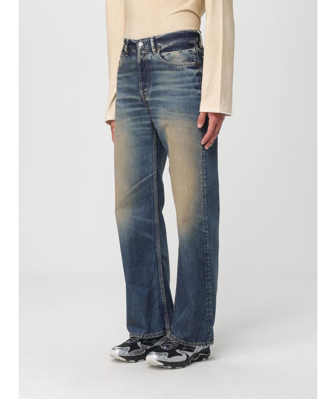 ACNE STUDIOS Синие хлопковые прямые джинсы, фото 5