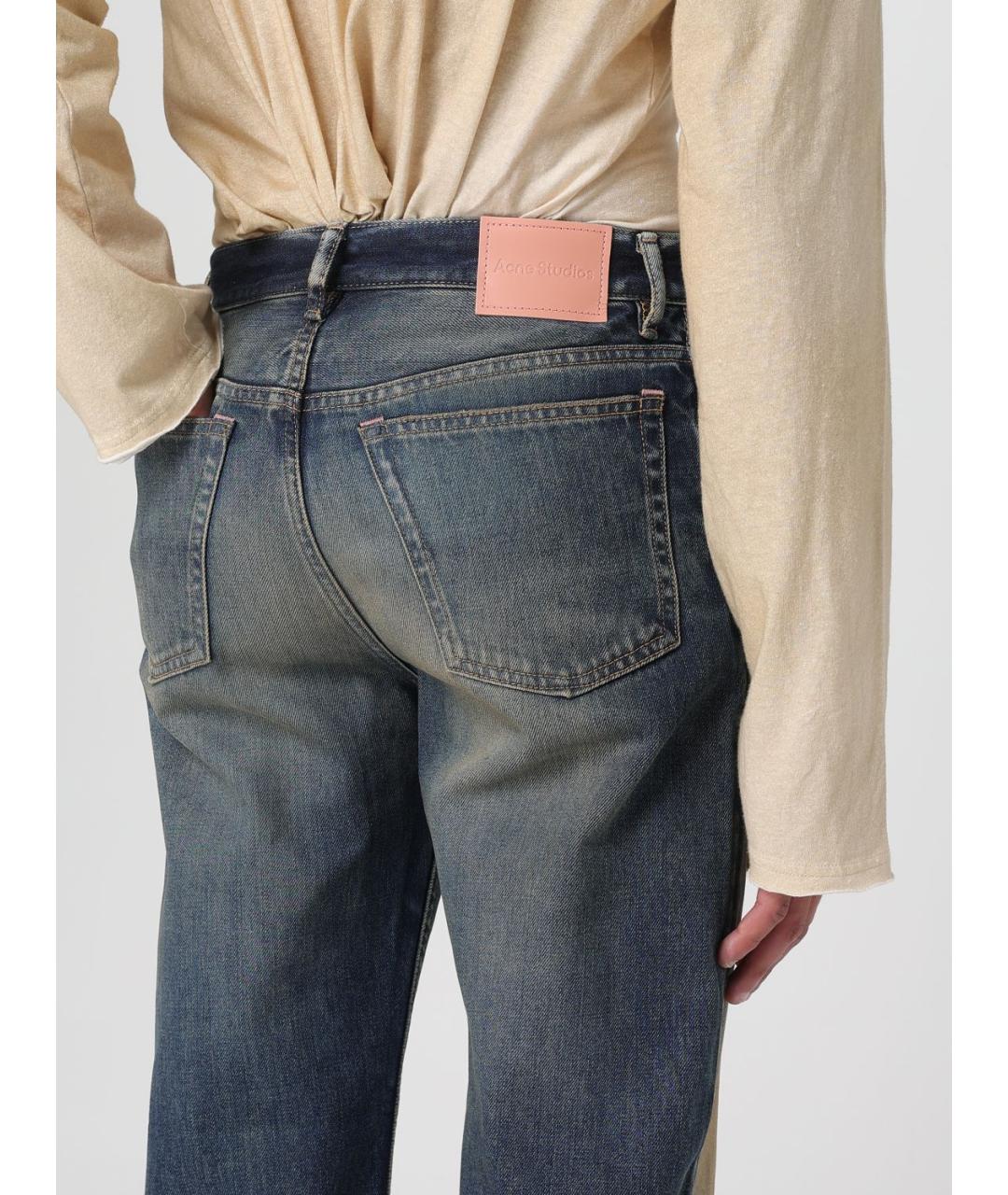 ACNE STUDIOS Синие хлопковые прямые джинсы, фото 6