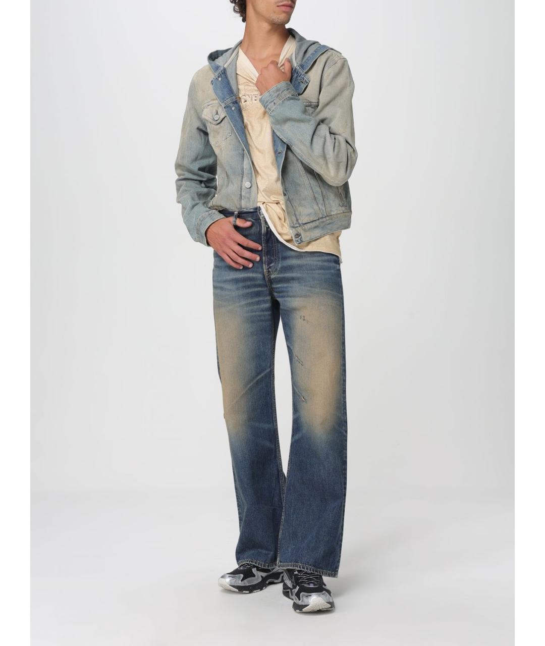 ACNE STUDIOS Синие хлопковые прямые джинсы, фото 3