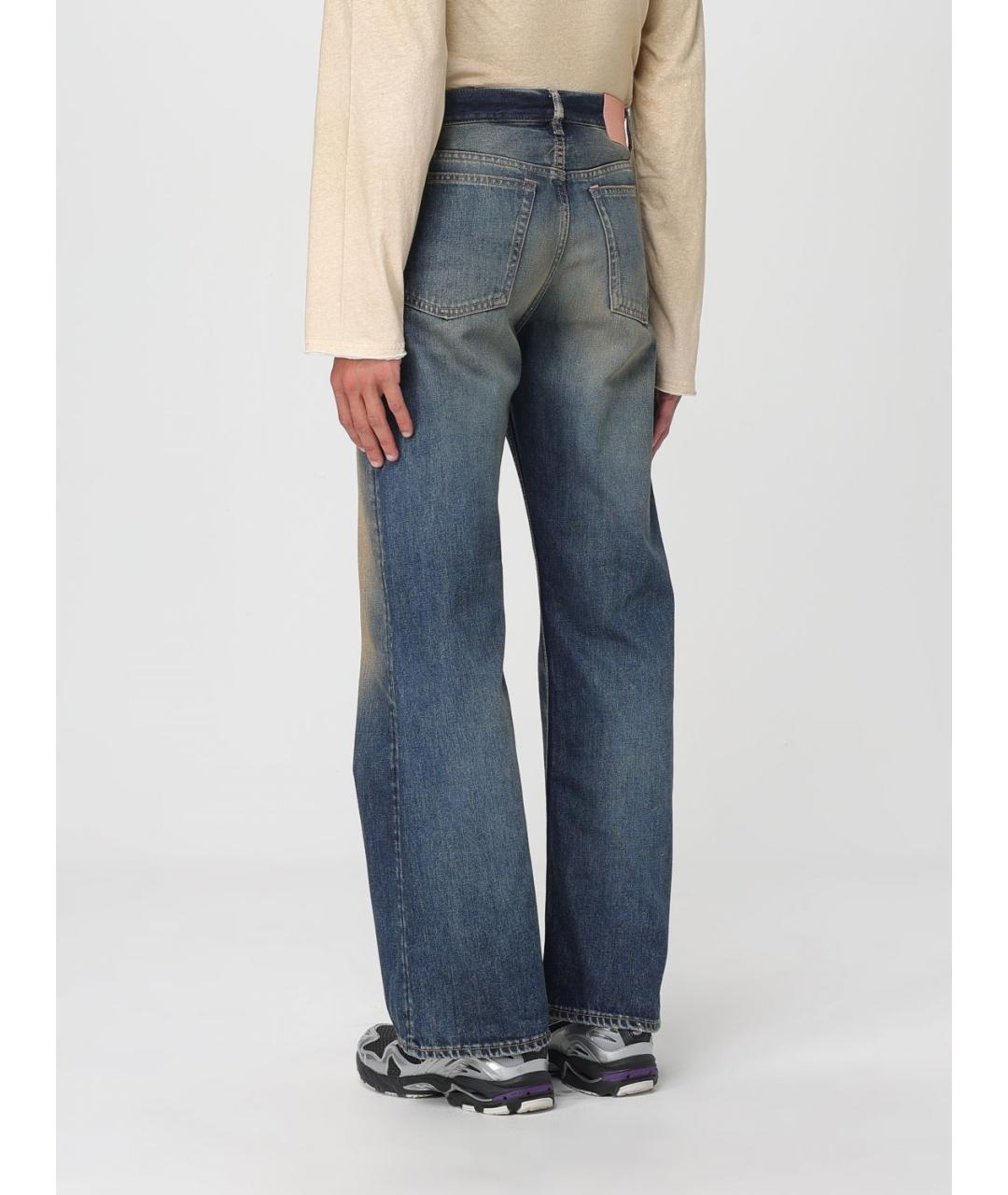 ACNE STUDIOS Синие хлопковые прямые джинсы, фото 4