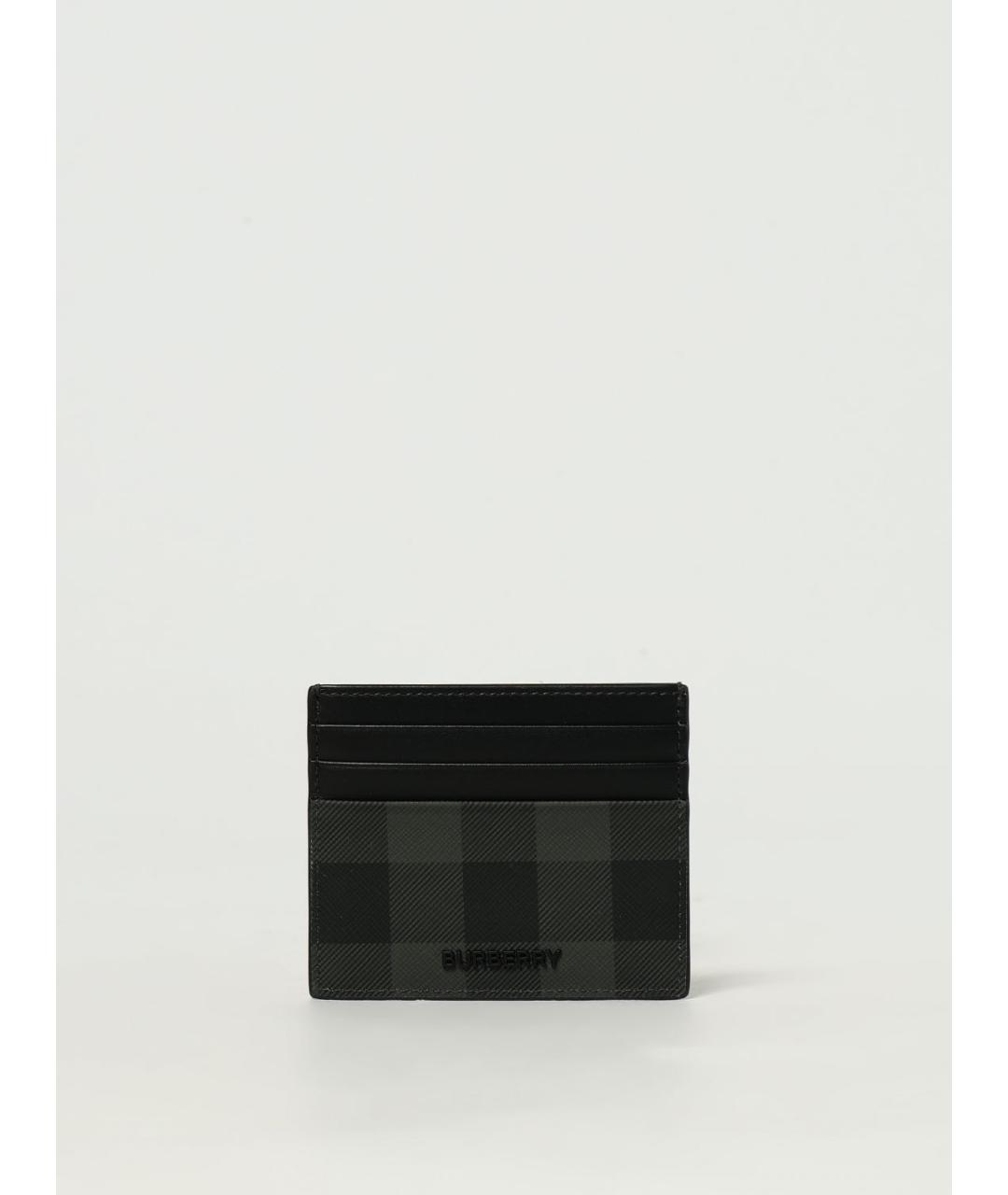 BURBERRY Серый кожаный кардхолдер, фото 3