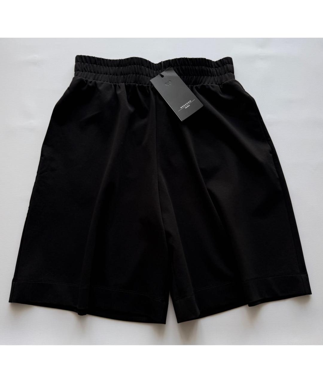 WEEKEND MAX MARA Черные хлопко-эластановые шорты, фото 4