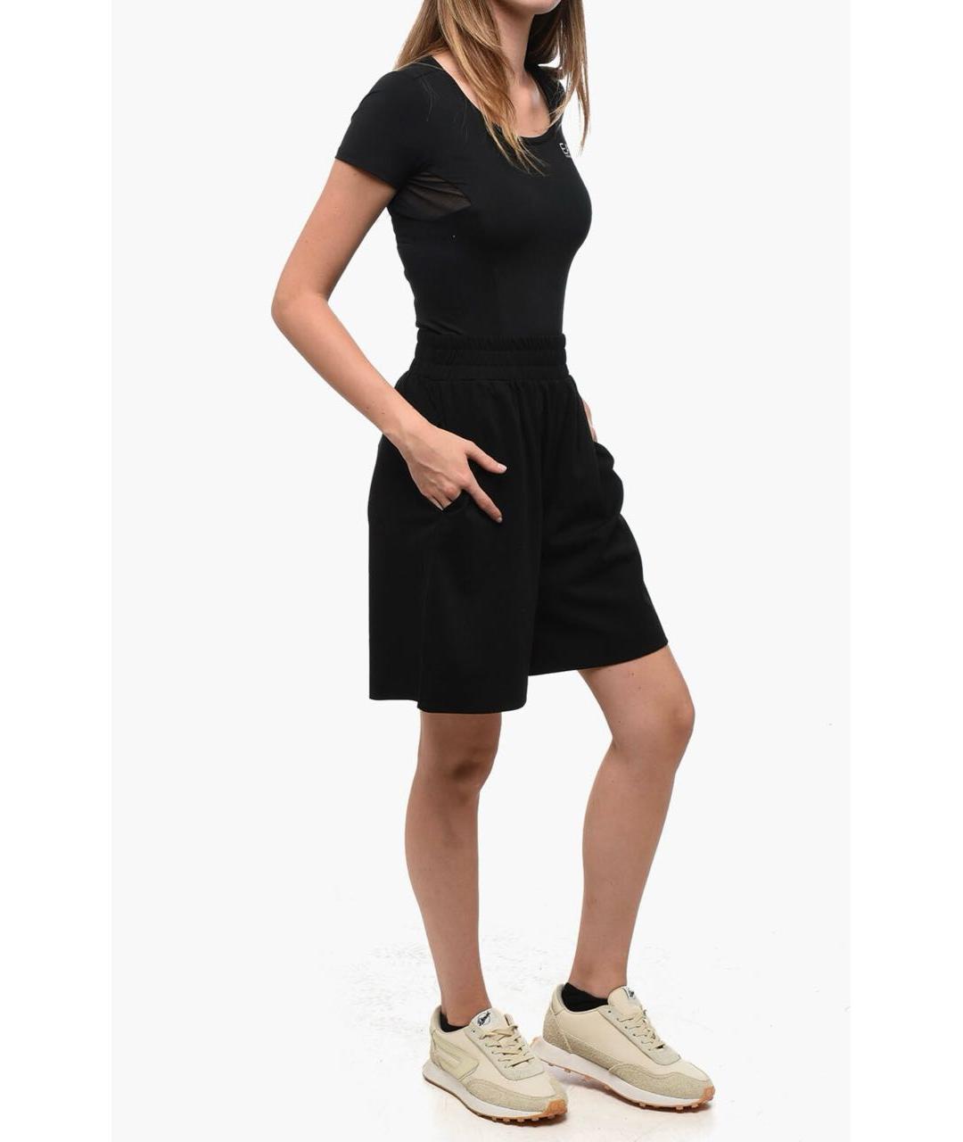WEEKEND MAX MARA Черные хлопко-эластановые шорты, фото 2