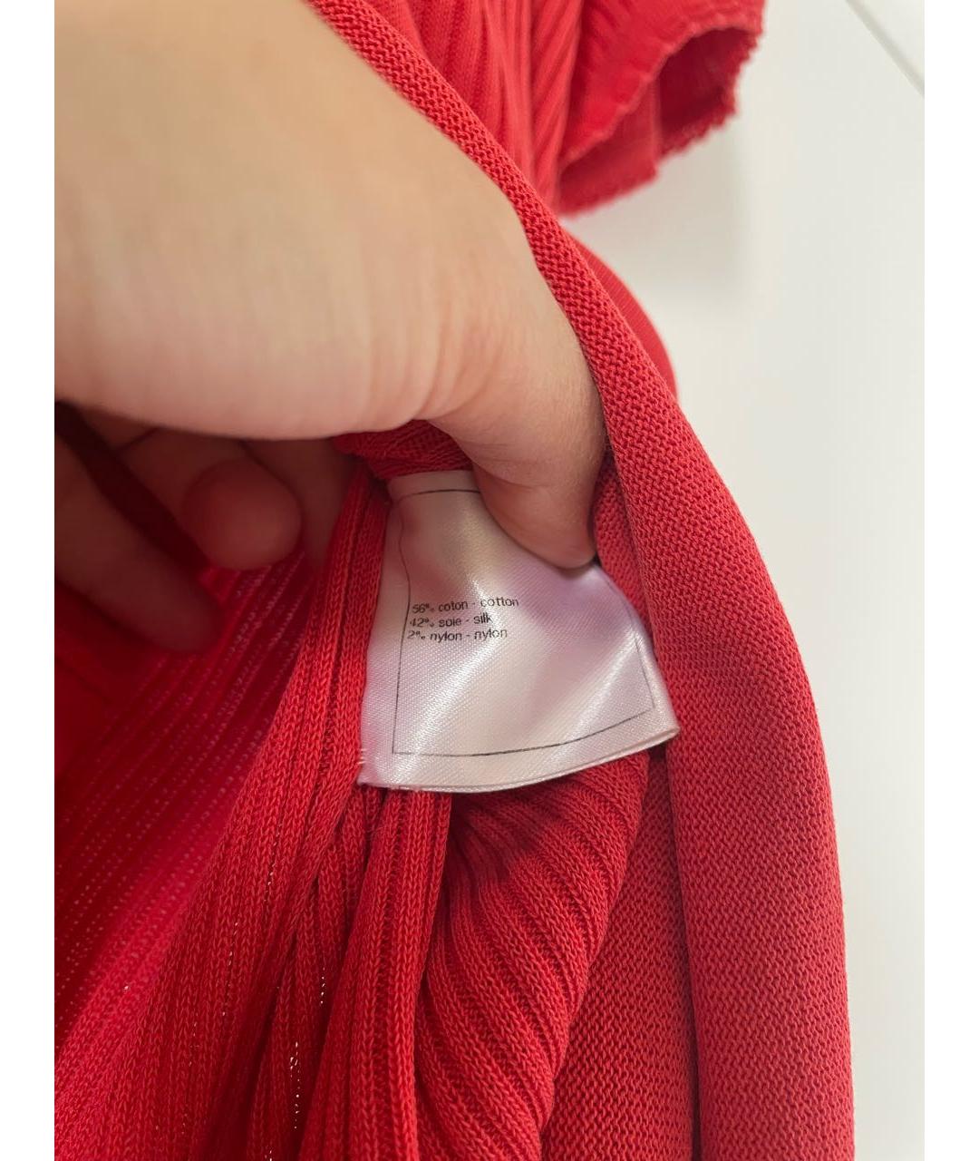 CHANEL Коралловое хлопковое повседневное платье, фото 4