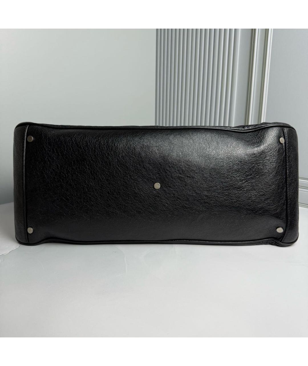 BALENCIAGA Черная кожаная дорожная/спортивная сумка, фото 2
