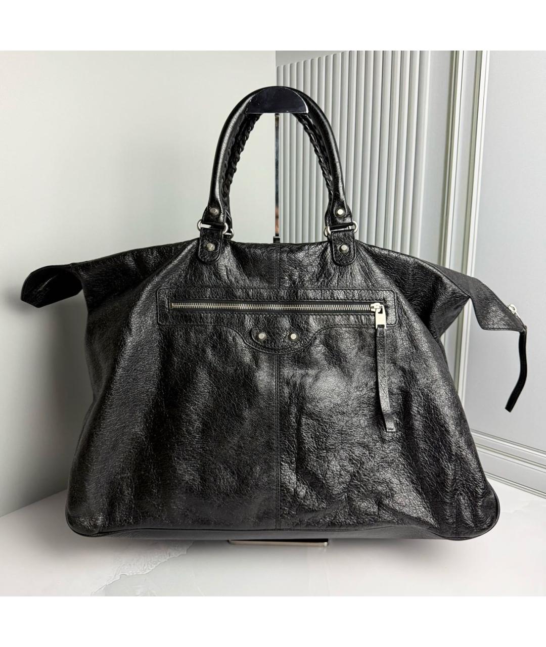 BALENCIAGA Черная кожаная дорожная/спортивная сумка, фото 9