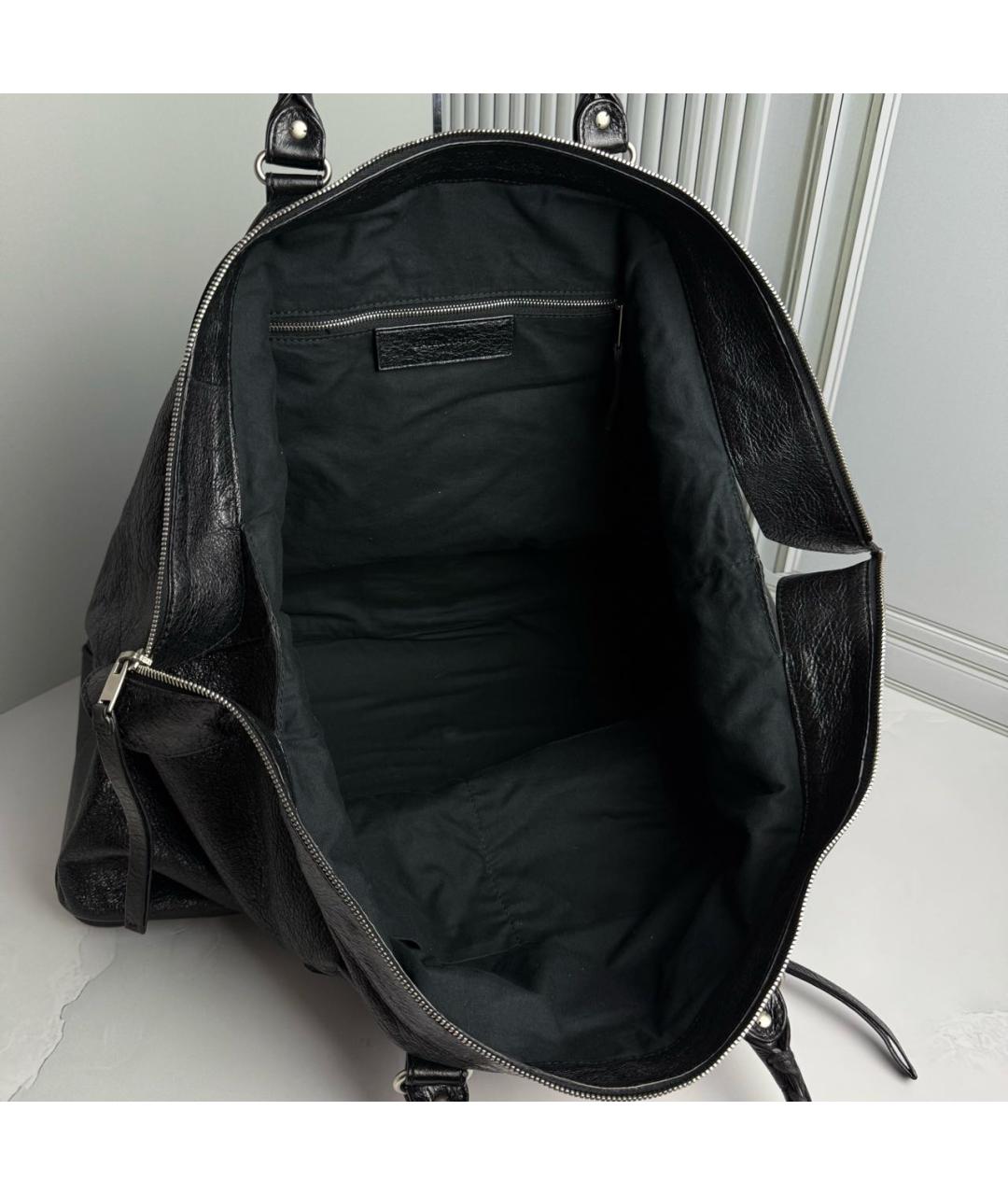 BALENCIAGA Черная кожаная дорожная/спортивная сумка, фото 6
