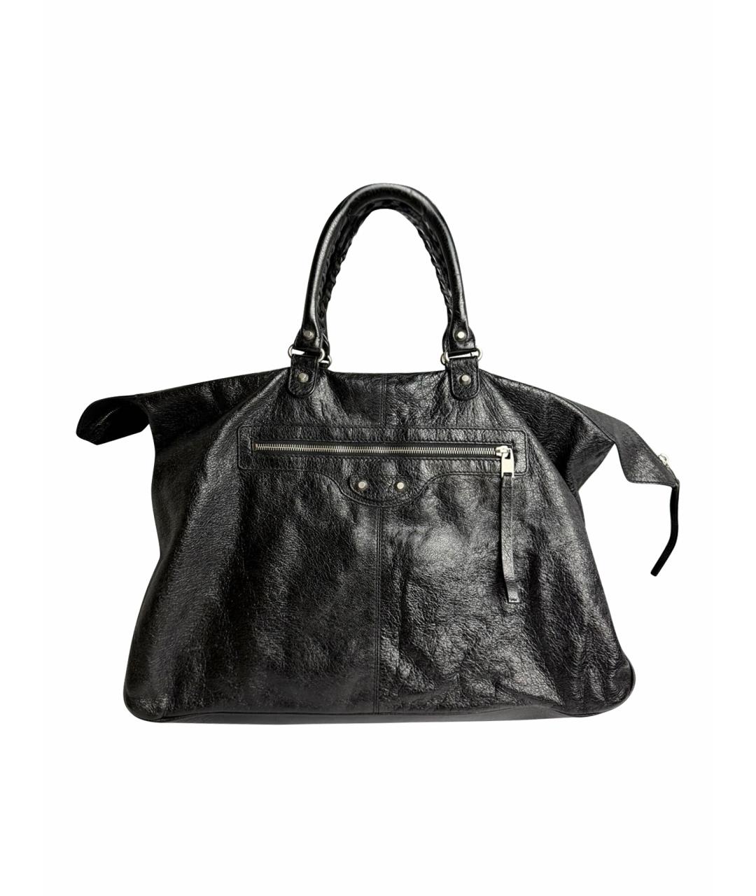 BALENCIAGA Черная кожаная дорожная/спортивная сумка, фото 1
