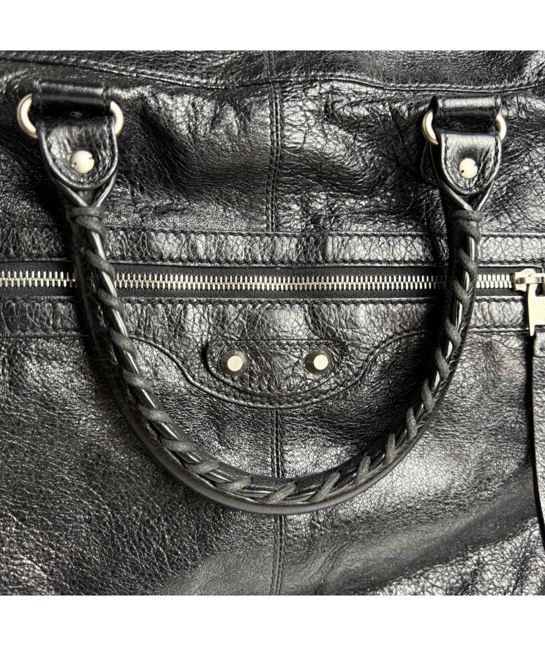 BALENCIAGA Черная кожаная дорожная/спортивная сумка, фото 5