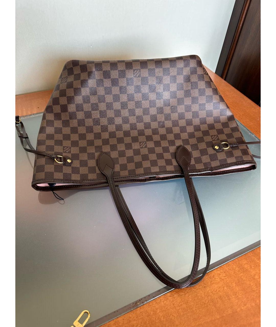 LOUIS VUITTON Коричневая кожаная сумка тоут, фото 8
