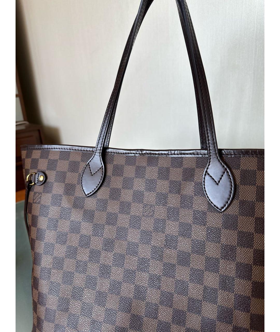 LOUIS VUITTON Коричневая кожаная сумка тоут, фото 6