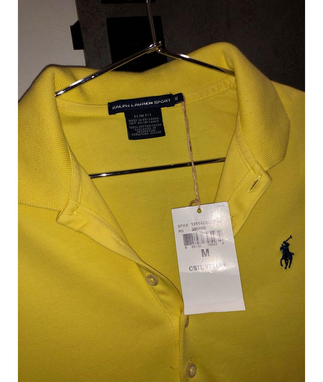 RALPH LAUREN Желтая хлопковая футболка, фото 3