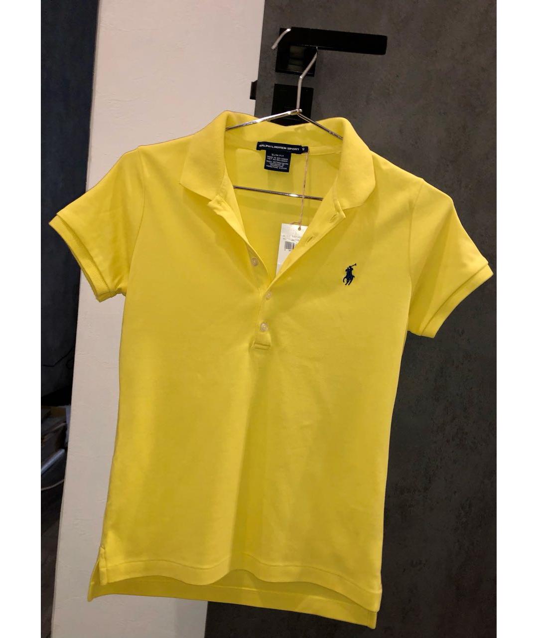 RALPH LAUREN Желтая хлопковая футболка, фото 4