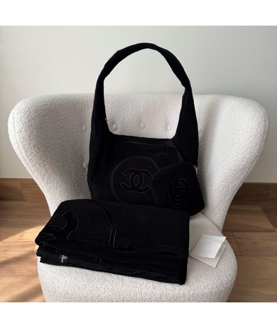 CHANEL Черная пляжная сумка, фото 2