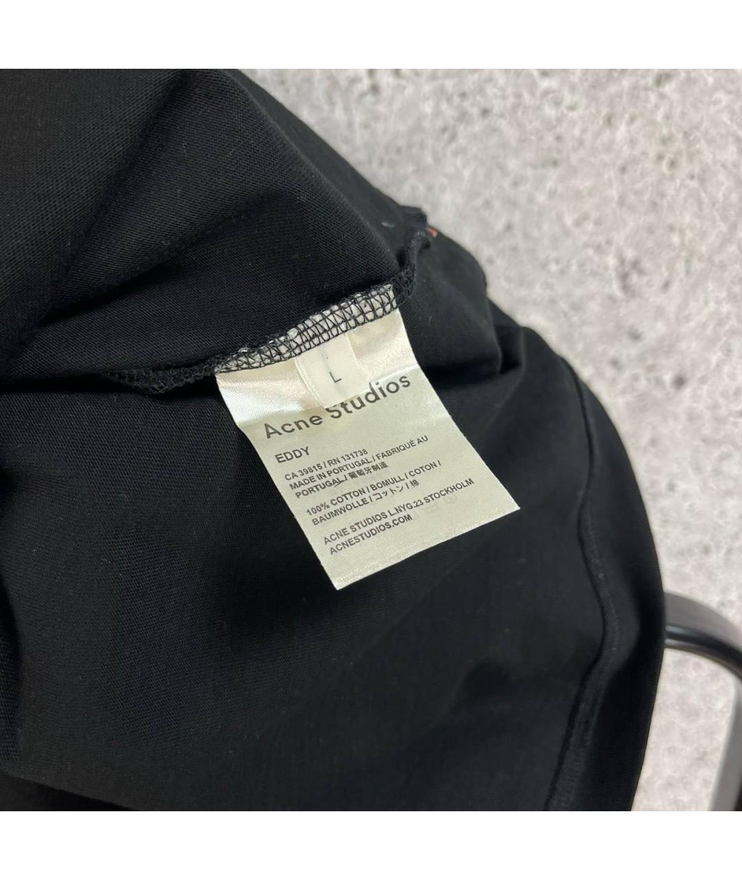 ACNE STUDIOS Черная хлопковая футболка, фото 5