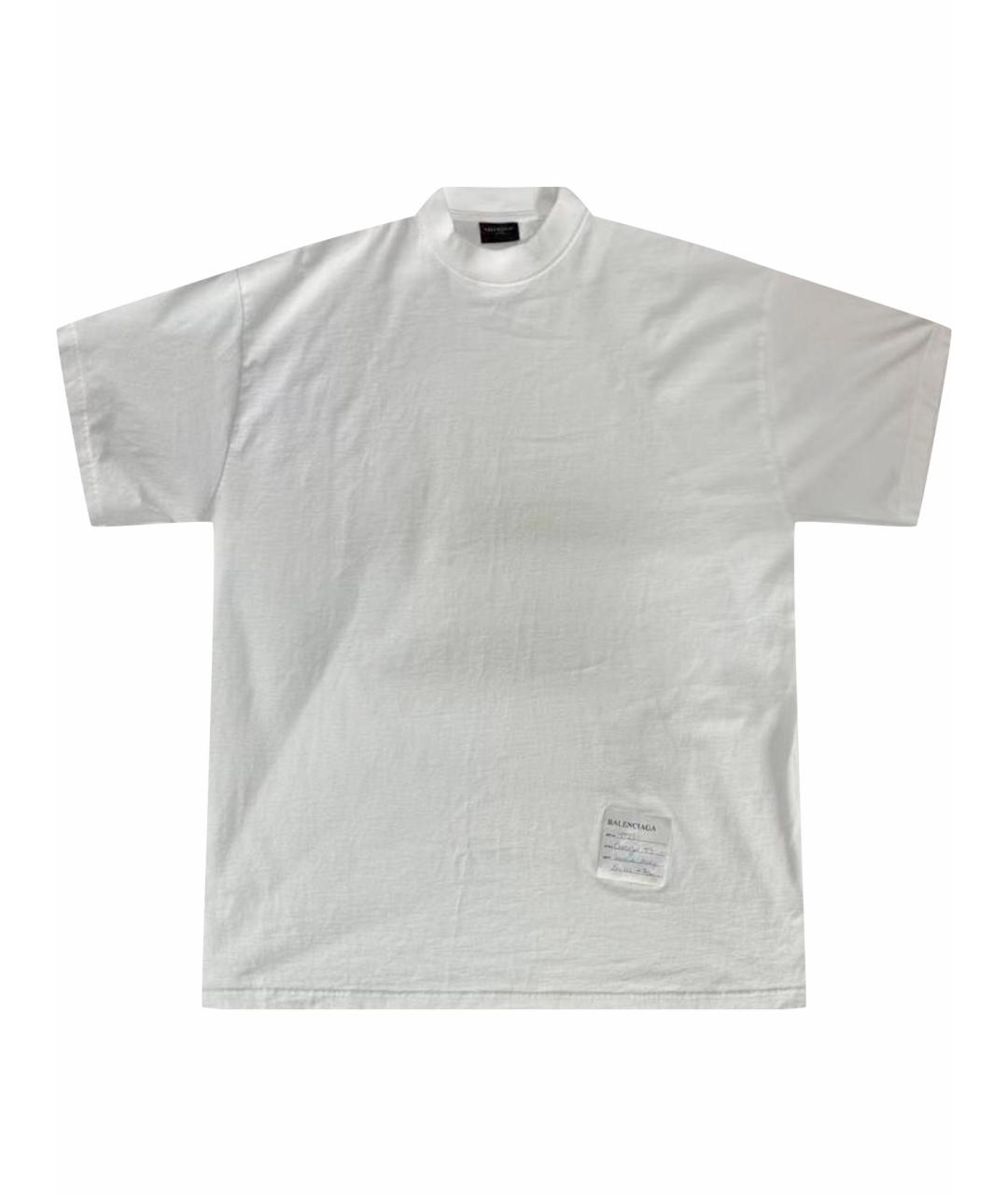 BALENCIAGA Белая хлопковая футболка, фото 1
