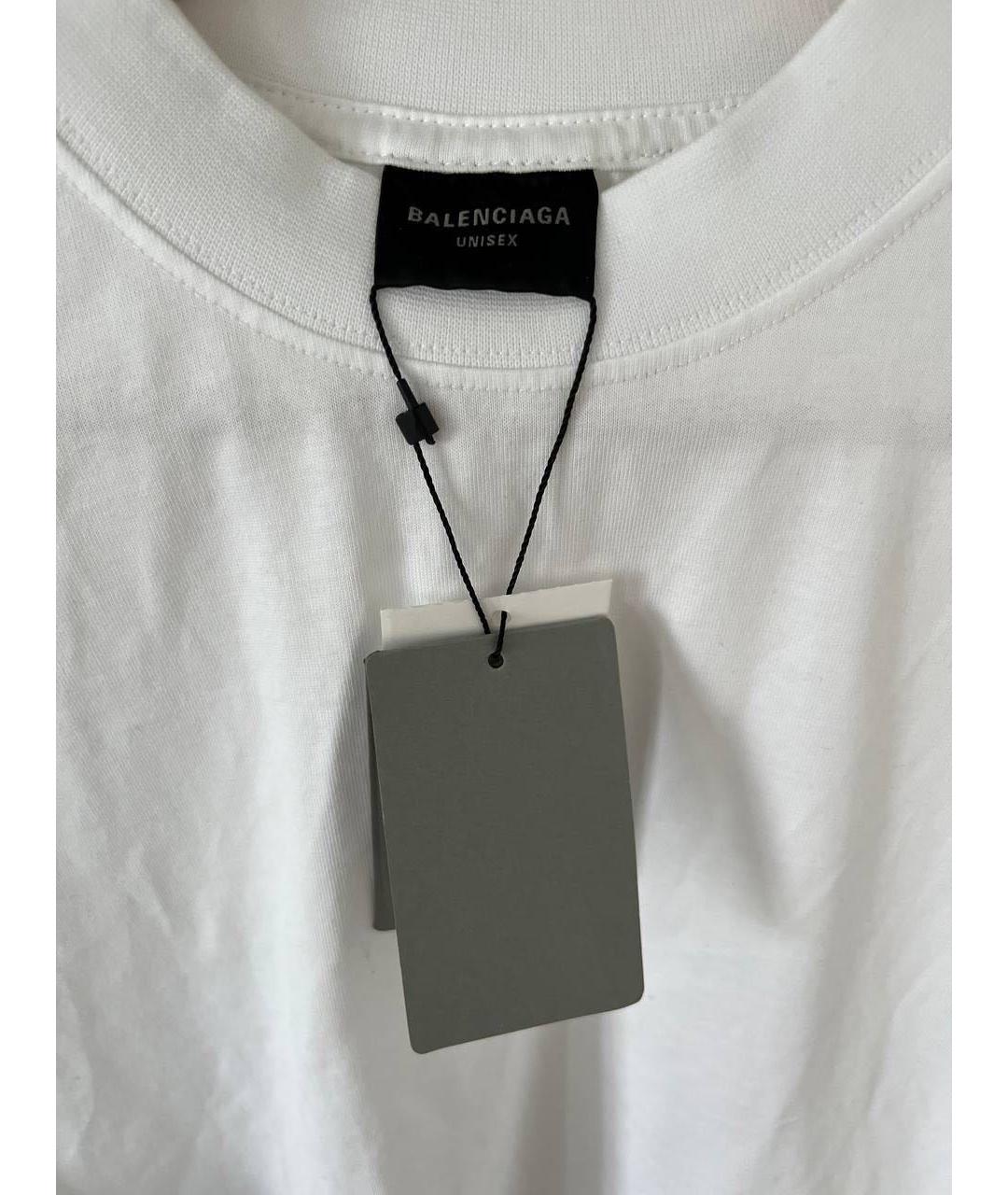 BALENCIAGA Белая хлопковая футболка, фото 3