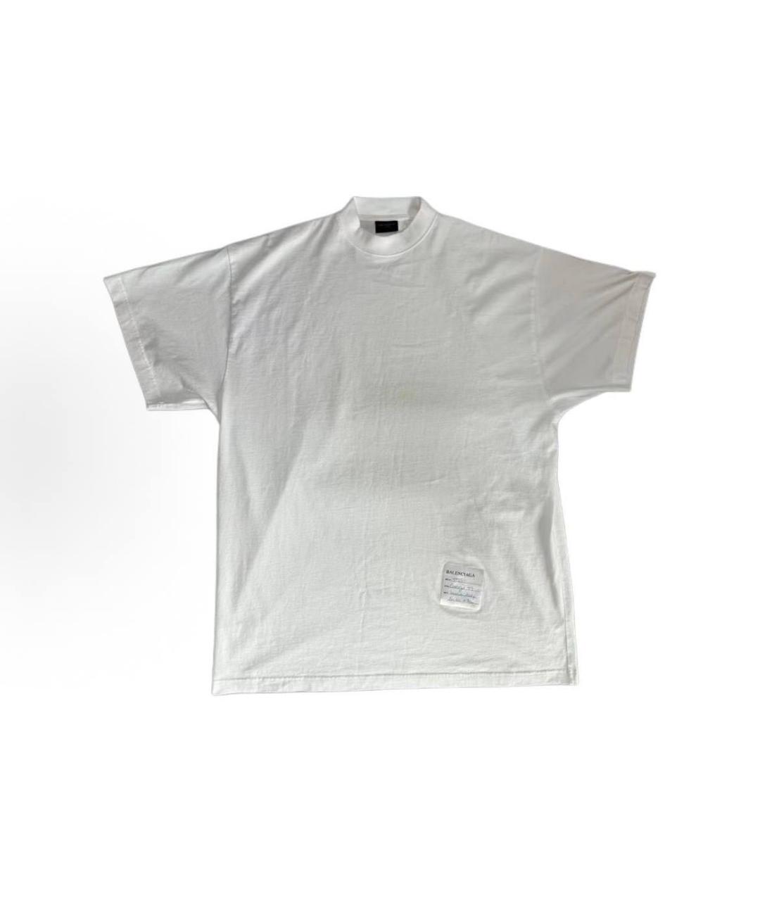BALENCIAGA Белая хлопковая футболка, фото 5