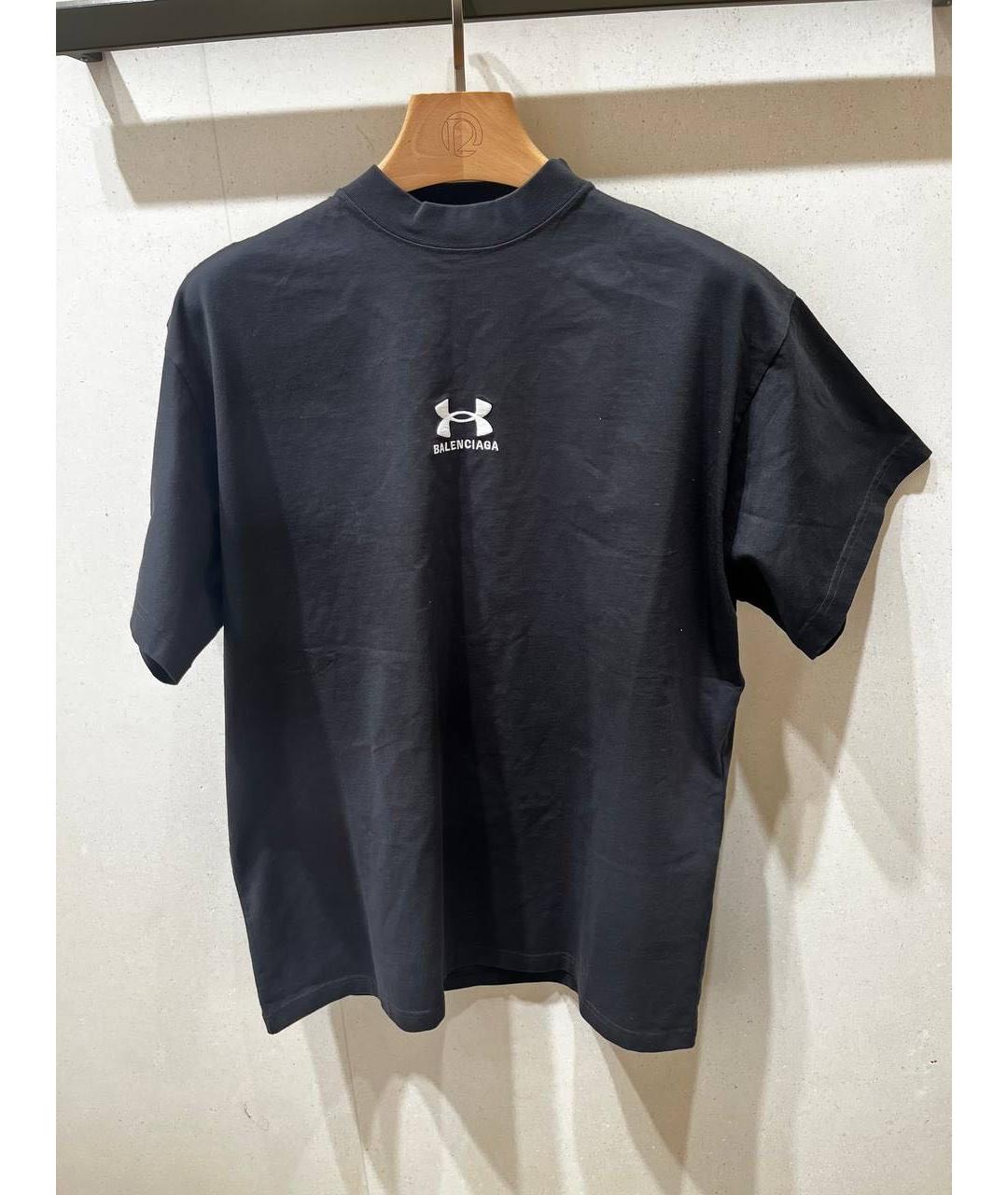 BALENCIAGA Антрацитовая хлопковая футболка, фото 2