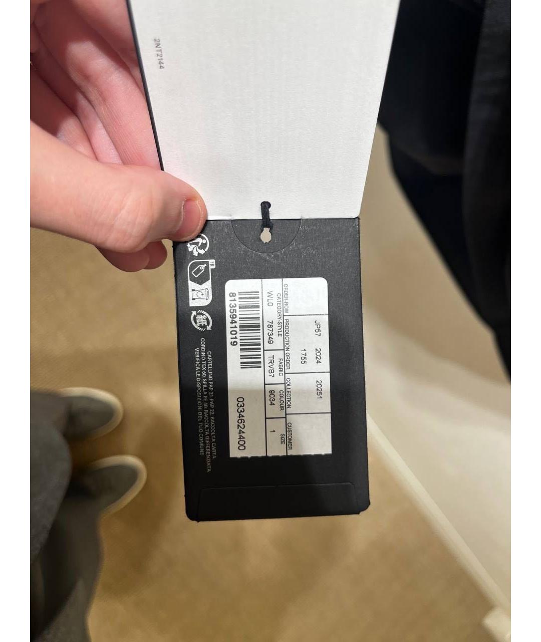 BALENCIAGA Антрацитовая хлопковая футболка, фото 3