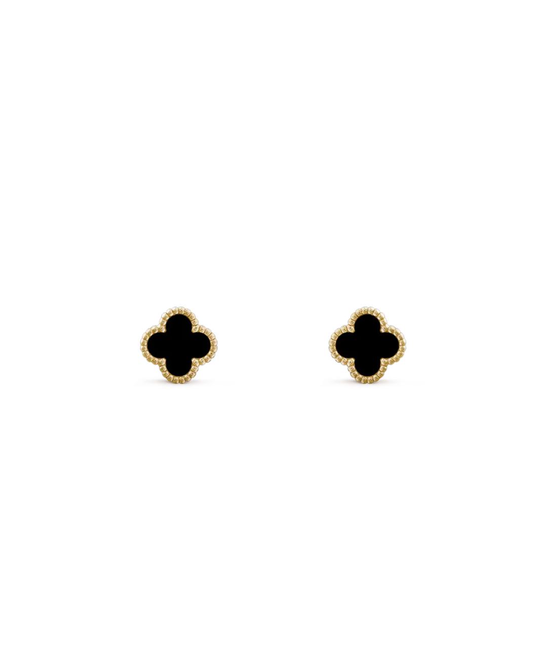 VAN CLEEF & ARPELS Черные серьги из желтого золота, фото 2