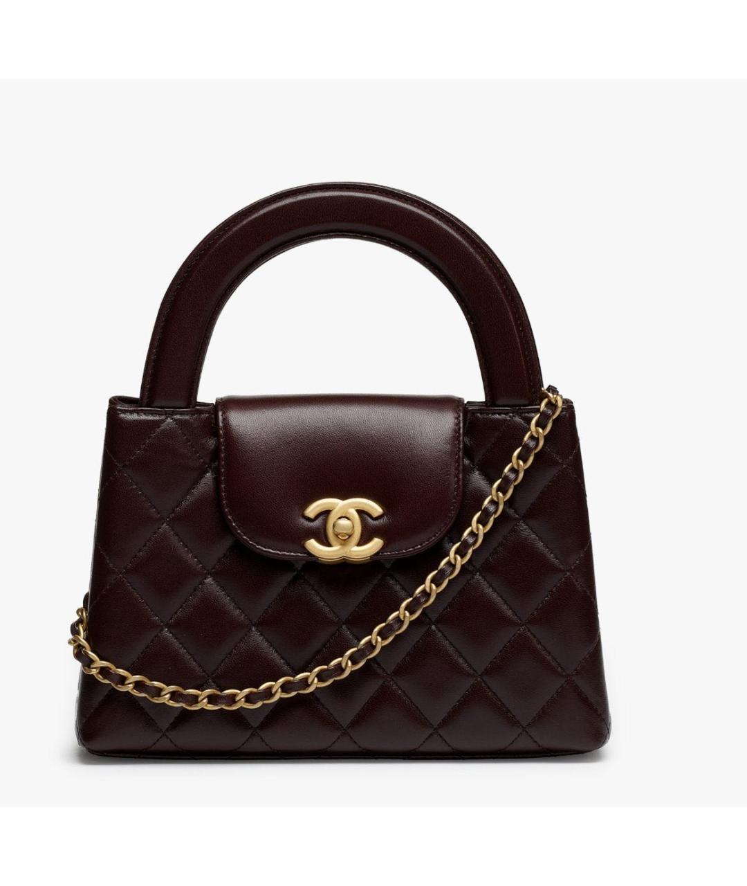 CHANEL Коричневая кожаная сумка через плечо, фото 2