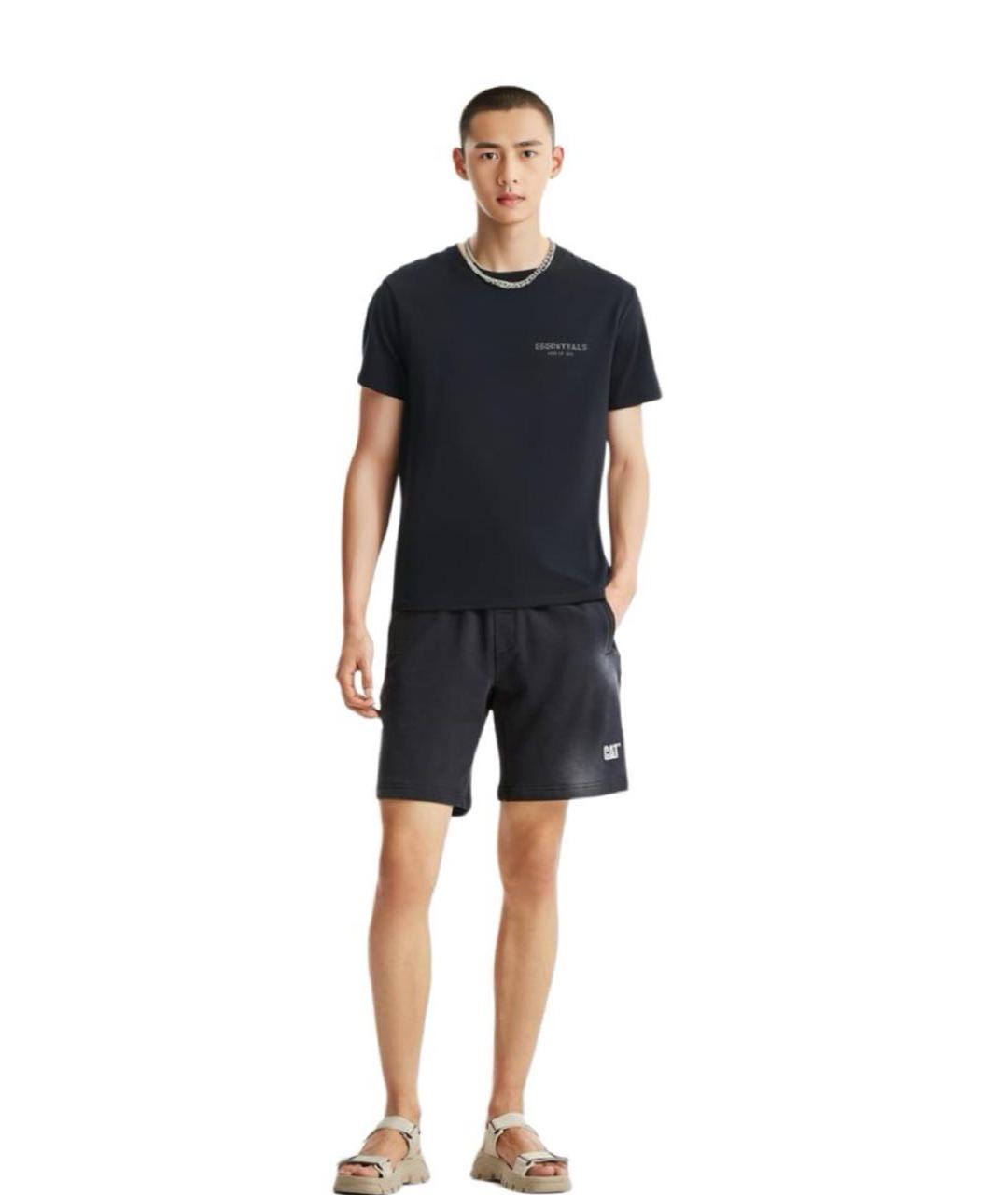 FEAR OF GOD ESSENTIALS Черная хлопковая футболка, фото 2