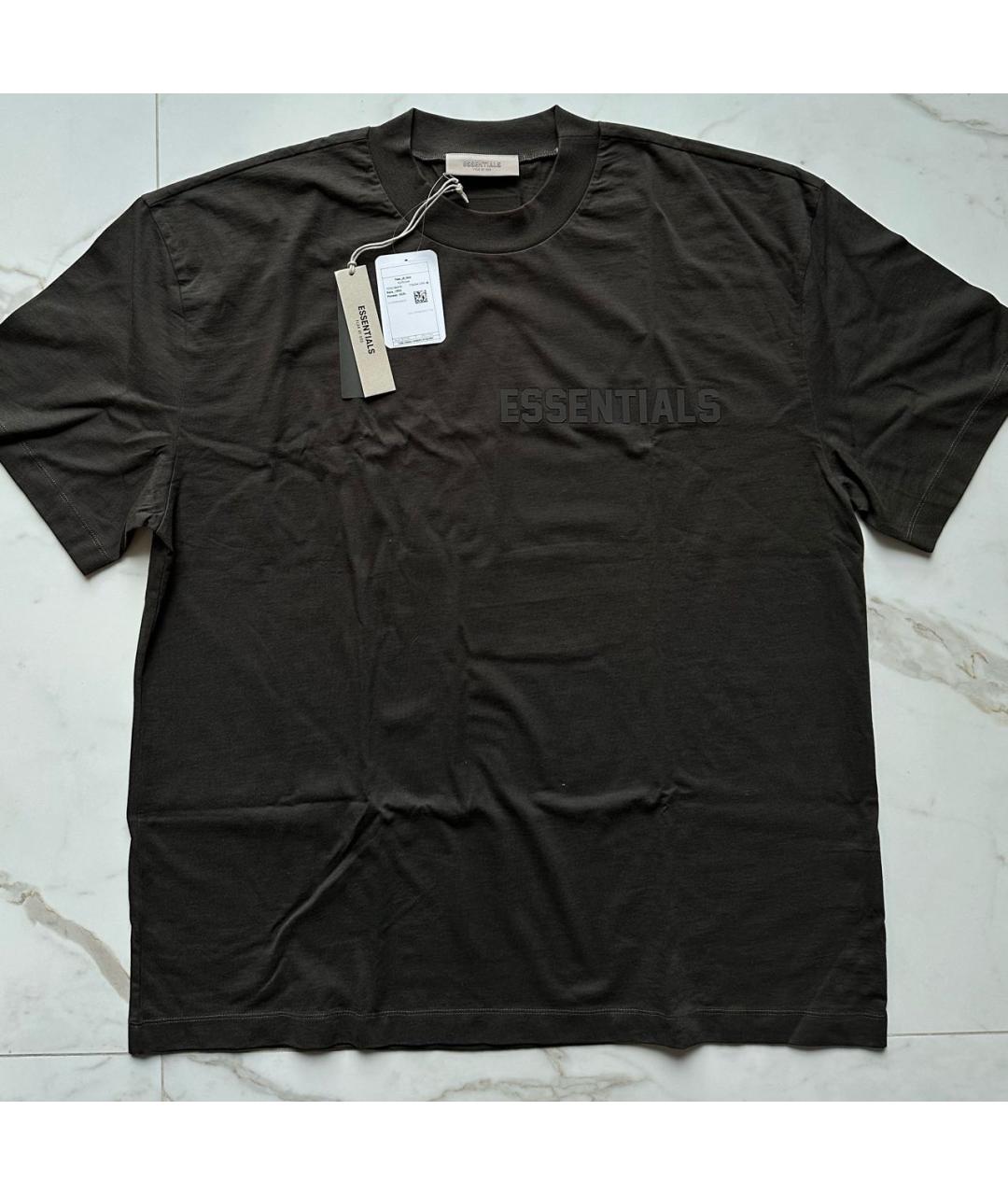 FEAR OF GOD ESSENTIALS Черная хлопковая футболка, фото 4