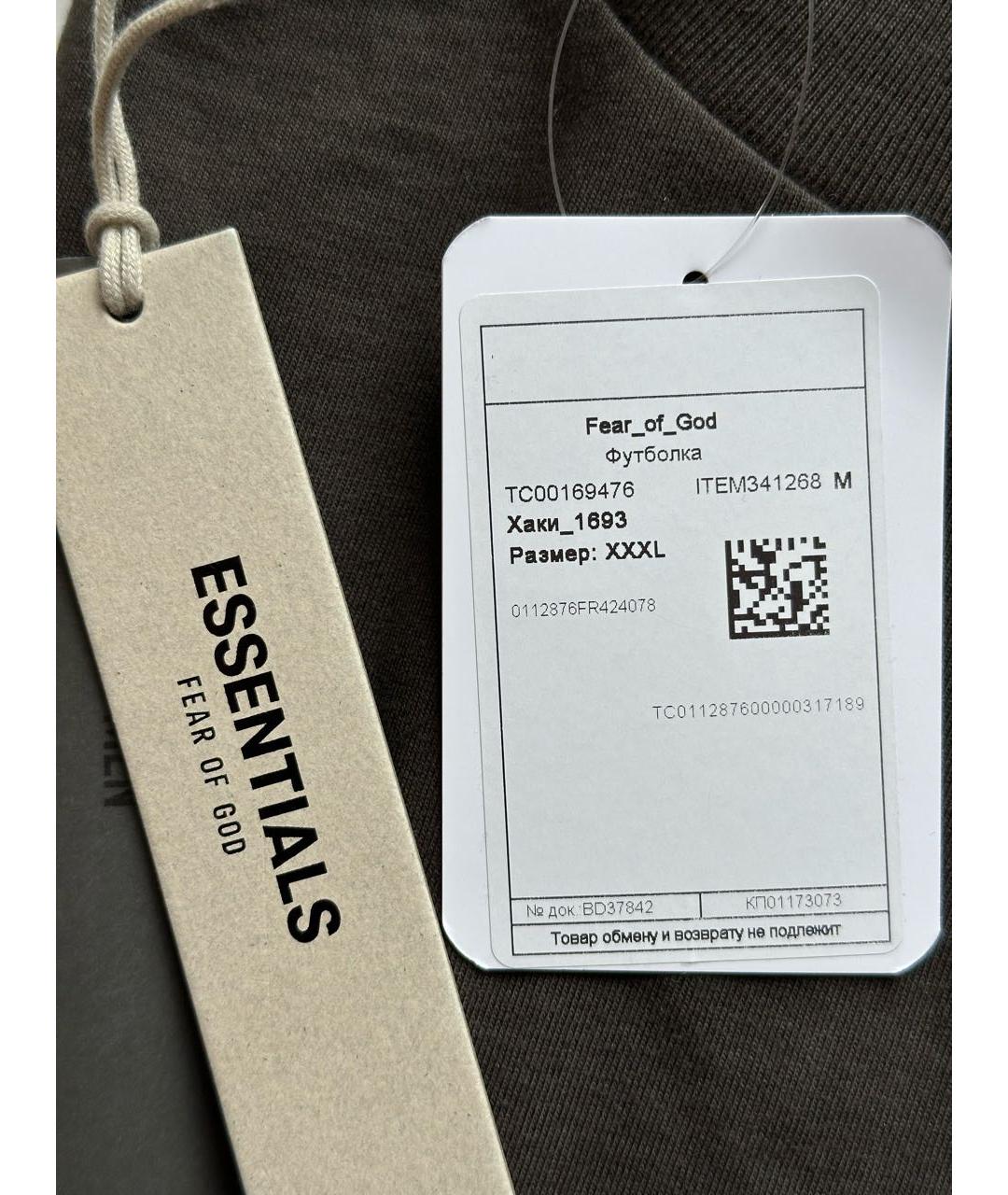 FEAR OF GOD ESSENTIALS Черная хлопковая футболка, фото 7